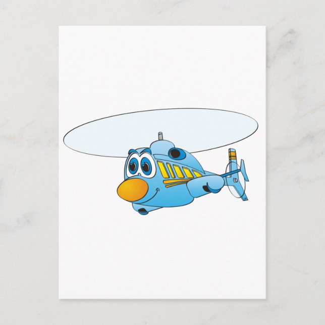 Postal Personalizado del helicóptero azul (Anverso)