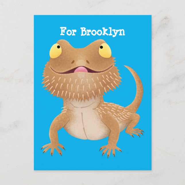 Postal Personalizado del lagarto de dragón barbudo (Anverso)