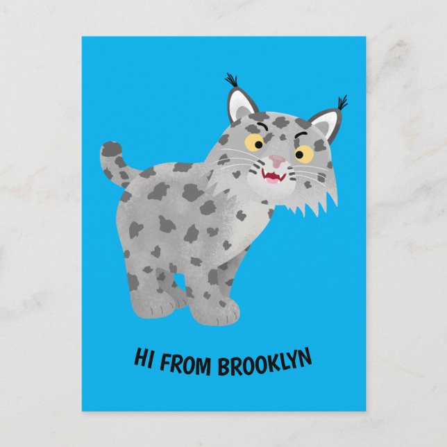 Postal Personalizado del lince del bobcat medio (Anverso)