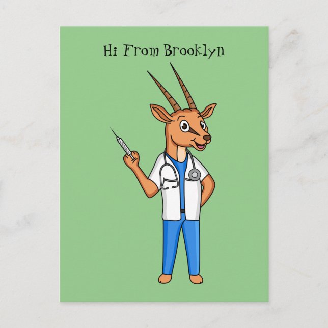 Postal Personalizado del médica del antílope de Gemsbok (Anverso)