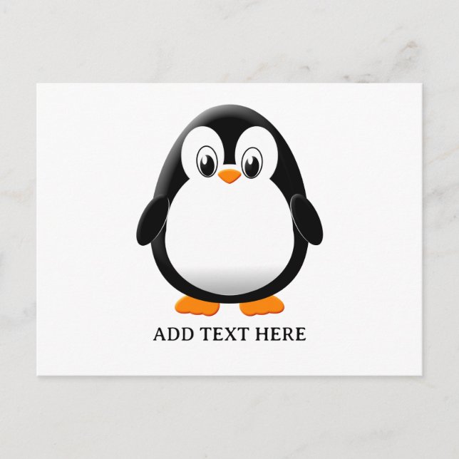 Postal Personalizado del Personalizado de Pingüino Cute (Anverso)