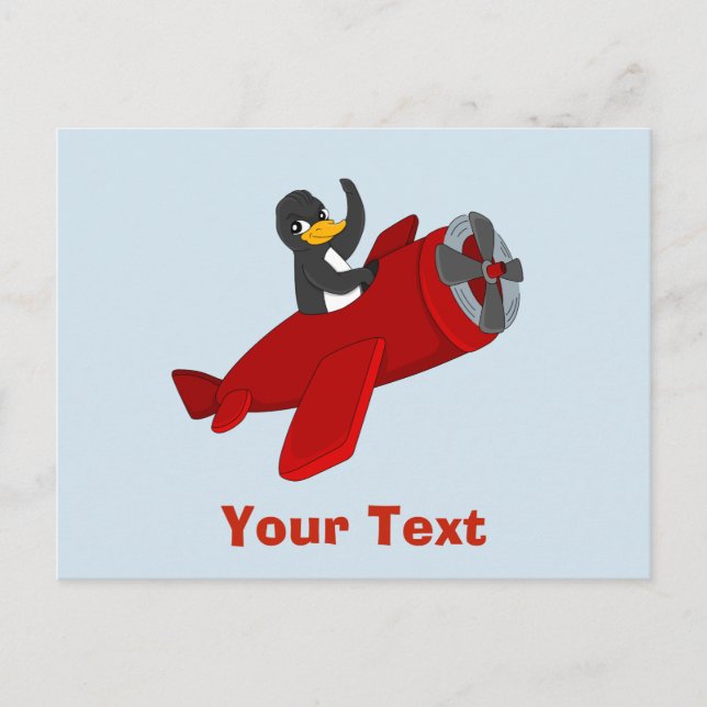 Postal Personalizado del pingüino volador (Anverso)