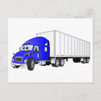 Postal Personalizado del remolque blanco Semi Truck Blue