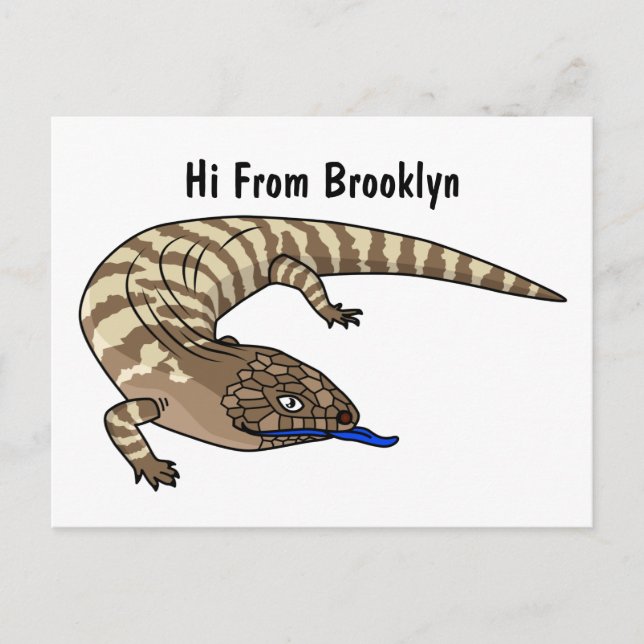 Postal Personalizado del reptil de lagarto de lengua azul (Anverso)