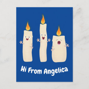 Postal Personalizado del trío de velas de canto lindo