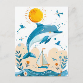 Postal Personalizado delfín sale del agua