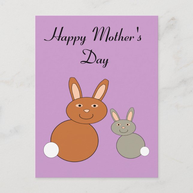 Postal Personalizado Día de la Madre Bunnies (Anverso)