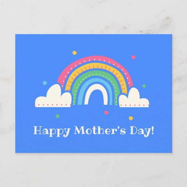 Postal Personalizado - Día de la Madre del Arcoiris Azul (Anverso)