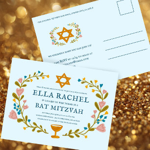 Postal Personalizado dibujado a mano por Floral Wreath Ba