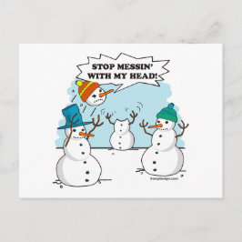 Postal Personalizado divertida de invierno de Snowmen