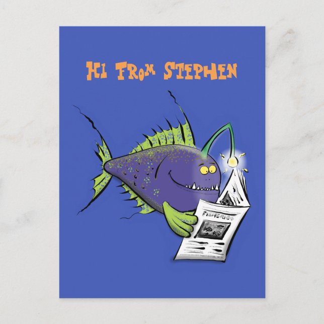 Postal Personalizado divertida de pescados y mariscos (Anverso)
