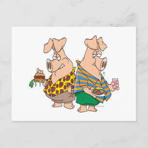 Postal personalizado divertido de cerdos de cerdo