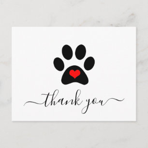 Postal Personalizado Dog Paw Mascota Business Gracias Car