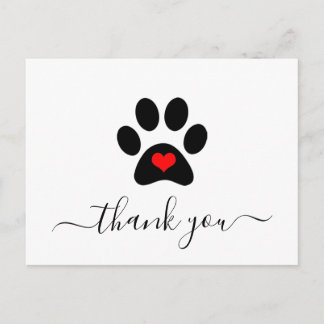 Postal Personalizado Dog Paw Mascota Business Gracias Car