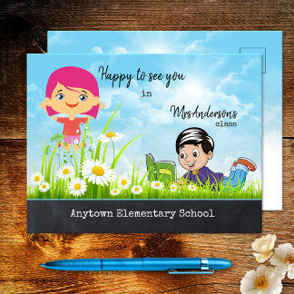Postal Personalizado educado bienvenido de vuelta a la po