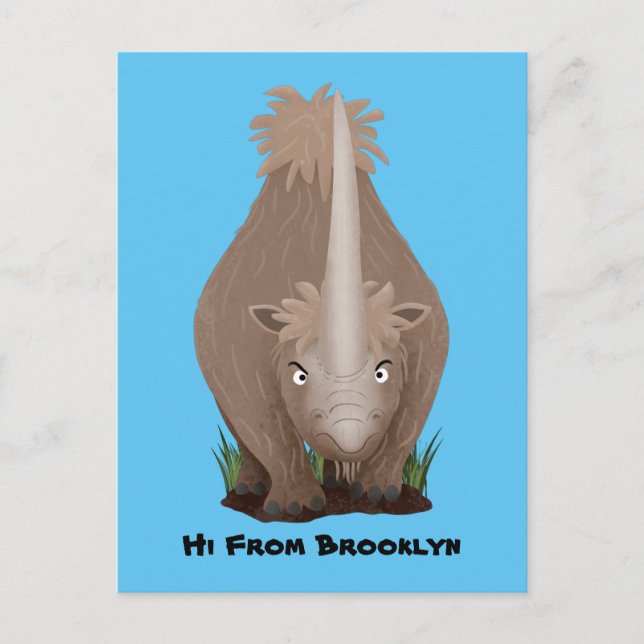 Postal Personalizado elasmotherium rinoceronte (Anverso)