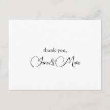 Personalizado Elegante Caligrafía Gracias Cartas