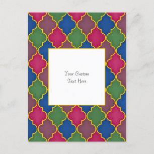 Postal Personalizado elegante de mosaico marroquí Lilac