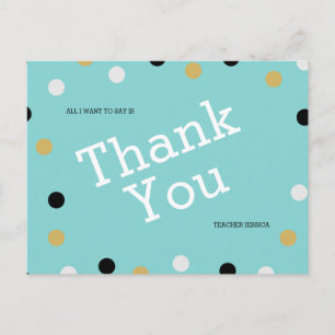 Postal Personalizado Elegante Lunares Gracias