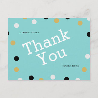 Postal Personalizado Elegante Lunares Gracias