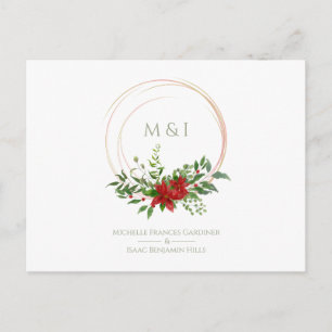 Postal Personalizado Elegante Partido de Bodas de Navidad