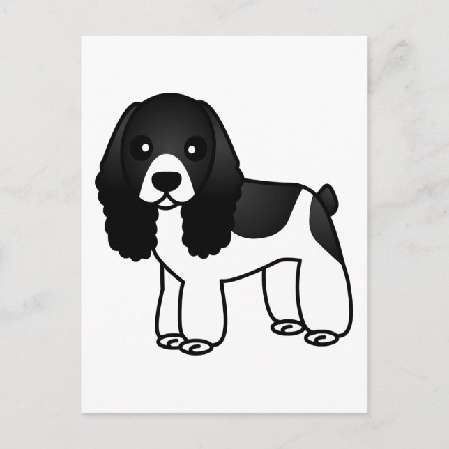 Postal Personalizado español de Cocker blanco y negro (Anverso)