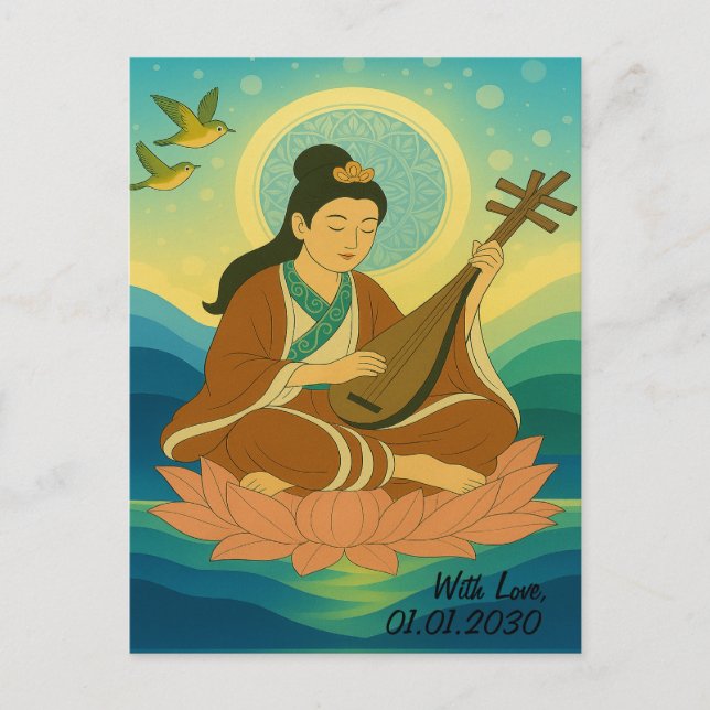 Postal Personalizado Estética Moderno Japón Diosa Afortun (Anverso)