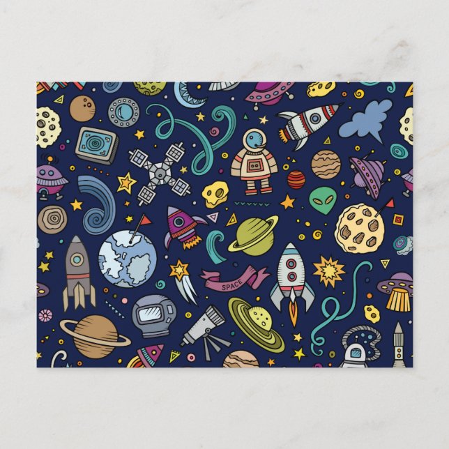 Postal Personalizado Explorador de espacio Tema de los ni (Anverso)