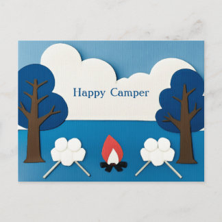 Postal Personalizado Feliz Campista Malvaviscos de fogata