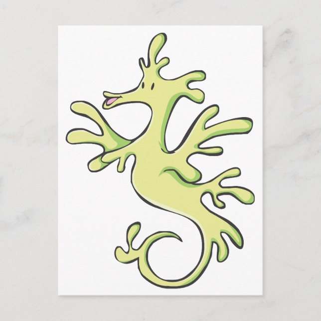 Postal Personalizado feliz de Leafy y de Weedy Sea Dragon (Anverso)