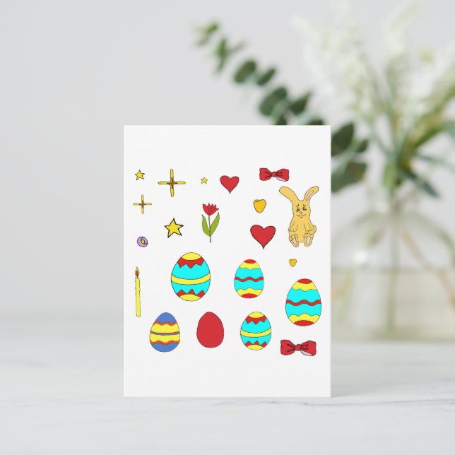 Postal personalizado feliz de Pascua minimalista (Anverso de pie)