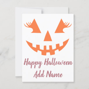 Postal Personalizado Feliz Halloween Jack O Lantern Pumpk