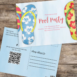 Postal Personalizado Fiesta Cute de de acuarela de veran