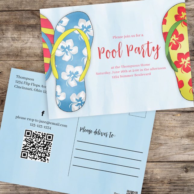 Postal Personalizado Fiesta Cute de  de acuarela de veran (Subido por el creador)