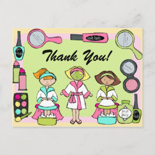 Postal Personalizado Fiesta De Spa Cumpleaños Gracias Pos