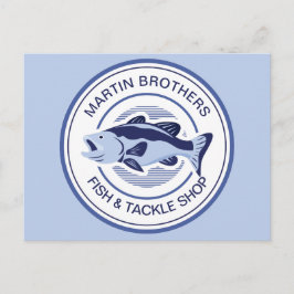 Postal Personalizado Fish Tackers Ver Blue Bass Grand Ope