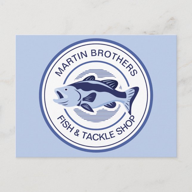 Postal Personalizado Fish Tackers Ver Blue Bass Grand Ope (Anverso)