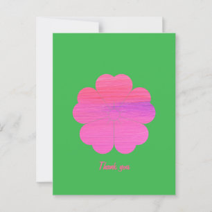 Postal Personalizado Flor Geométrica Moderada Mínima Rosa