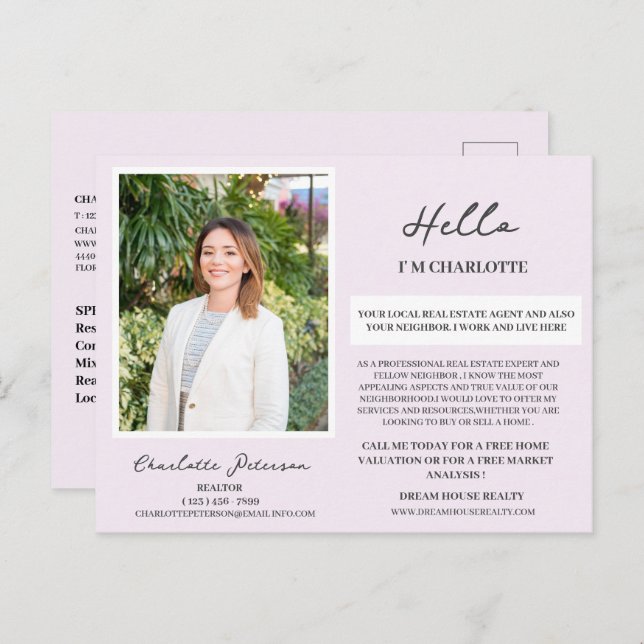 Postal Personalizado foto de su barrio inmobiliario único (Anverso / Reverso)