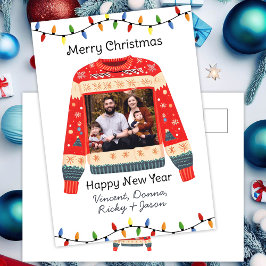 Postal Personalizado Foto Navidades feos Sweater