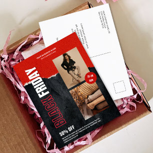 Postal Personalizado Foto Red Black Friday Promo