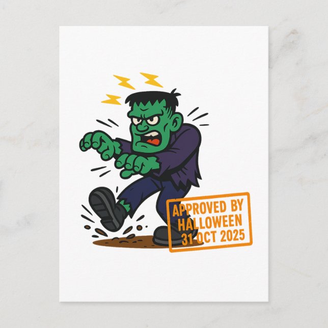 Postal Personalizado Frankenstein - Aprobado por Hallowee (Anverso)