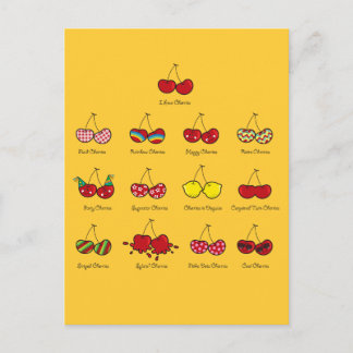Postal Personalizado Fun Comic Funny Cherries Rojas Cheek
