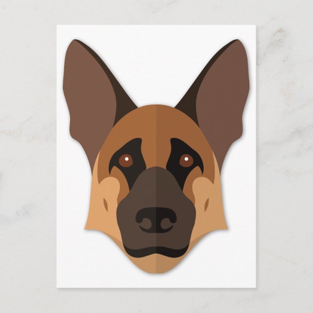 Postal Personalizado German Shepherd Head (Anverso)