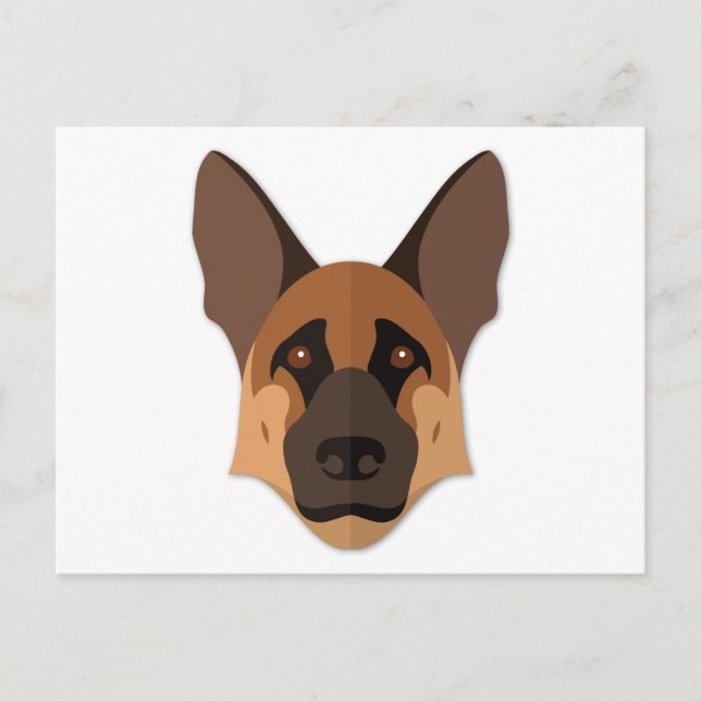 Postal Personalizado German Shepherd Head (Anverso)