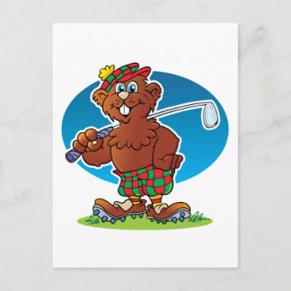 Postal Personalizado Gopher Golfing