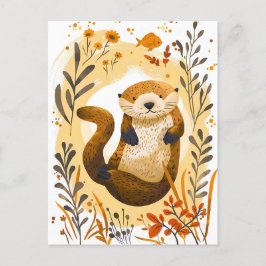 Postal personalizado gracioso flotando en el océano