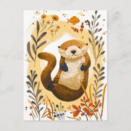 Postal personalizado gracioso flotando en el océano