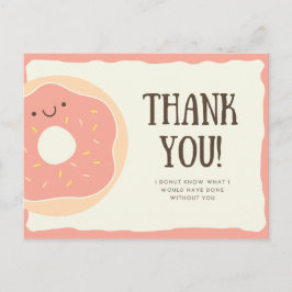 Postal Personalizado - Gracioso postre Rosa Donut Gracias
