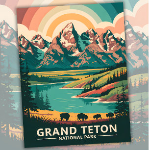 Postal Personalizado Gran Teton Parque Nacional Viaje de 